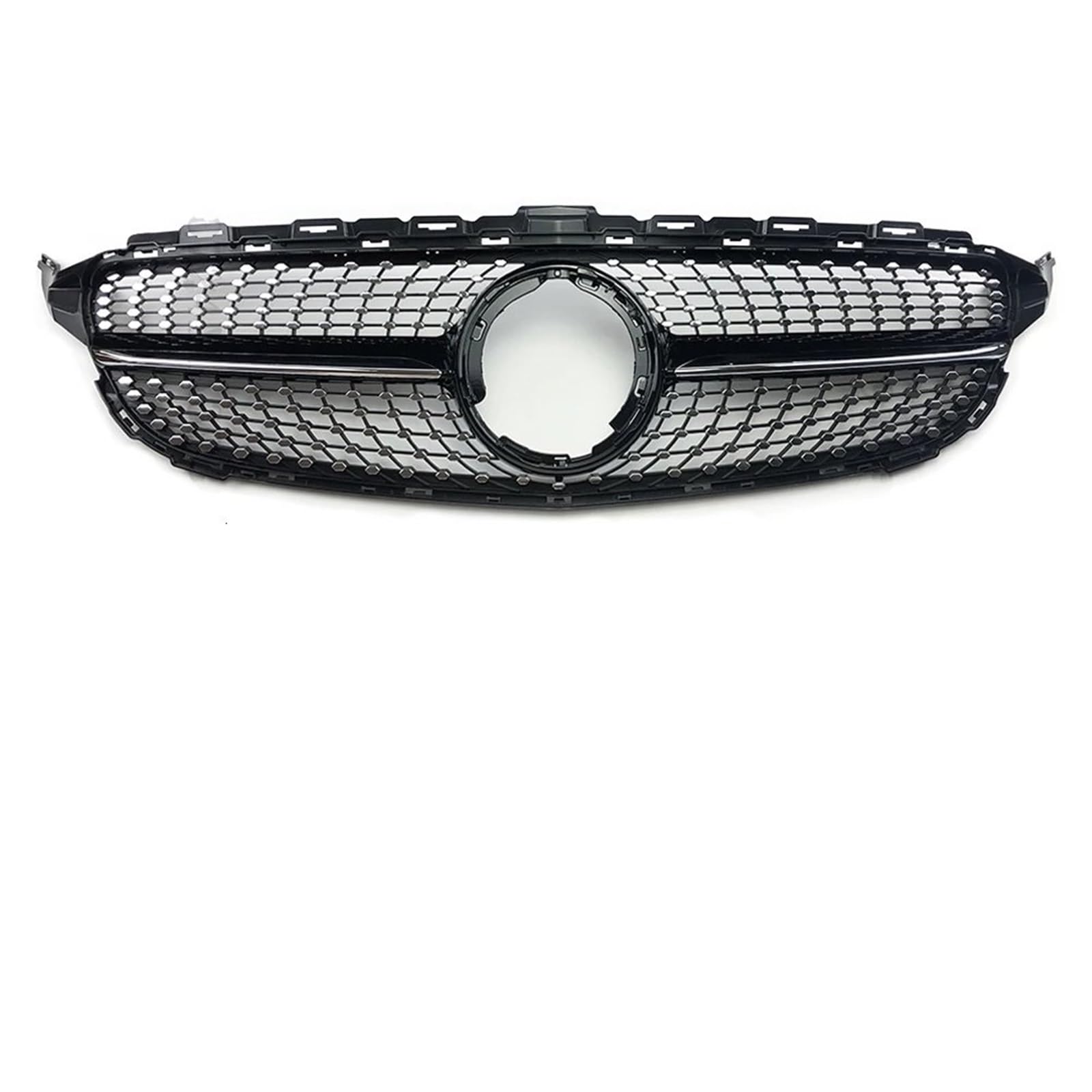 Auto Front Kühlergrille Für Benz W205 C205 S205 Für AMG C 2014-2021 GTR GT Diamant Front Stoßstange Grille Racing Einlass Haube Grill Zentrum Mesh Frontgrills(19-21 Diamond Black) von ZCera