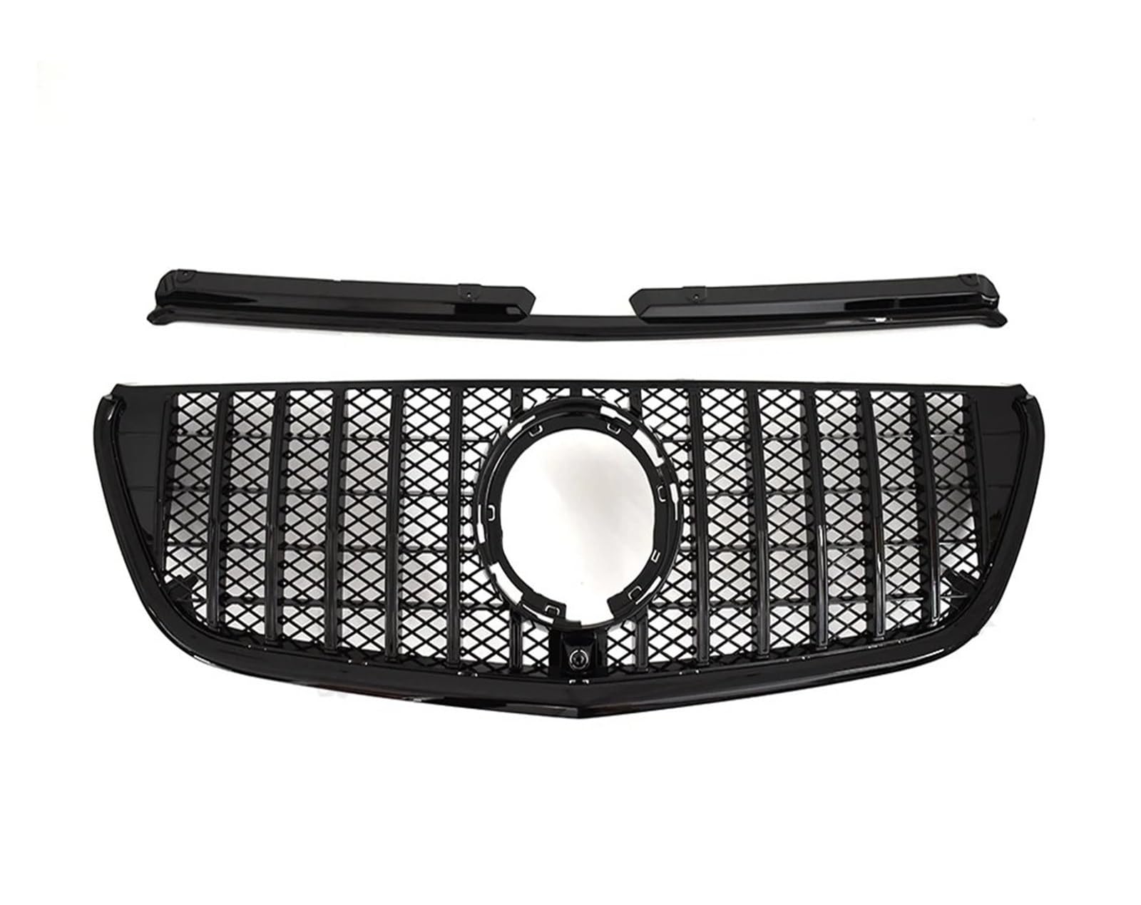 Auto Front Kühlergrille Für Benz W447 Vito 2015-2023 GT GTR Diamant Stil Front Stoßstange Kühlergrill Einlass Mesh Grill Gitter Styling Tuning Frontgrills(2020-2023 GT Black) von ZCera