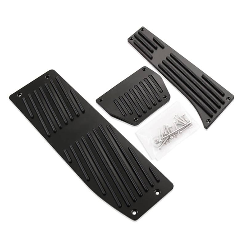 Auto Pedale Für 1,3 Serie Für X1 E39 E46 E87 E90 E91 Nicht Bohren Rutschfeste Beschleuniger Gas Kraftstoff Bremse Fußstütze Pedal Pads Pedalkappen(Black Drill for AT) von ZCera