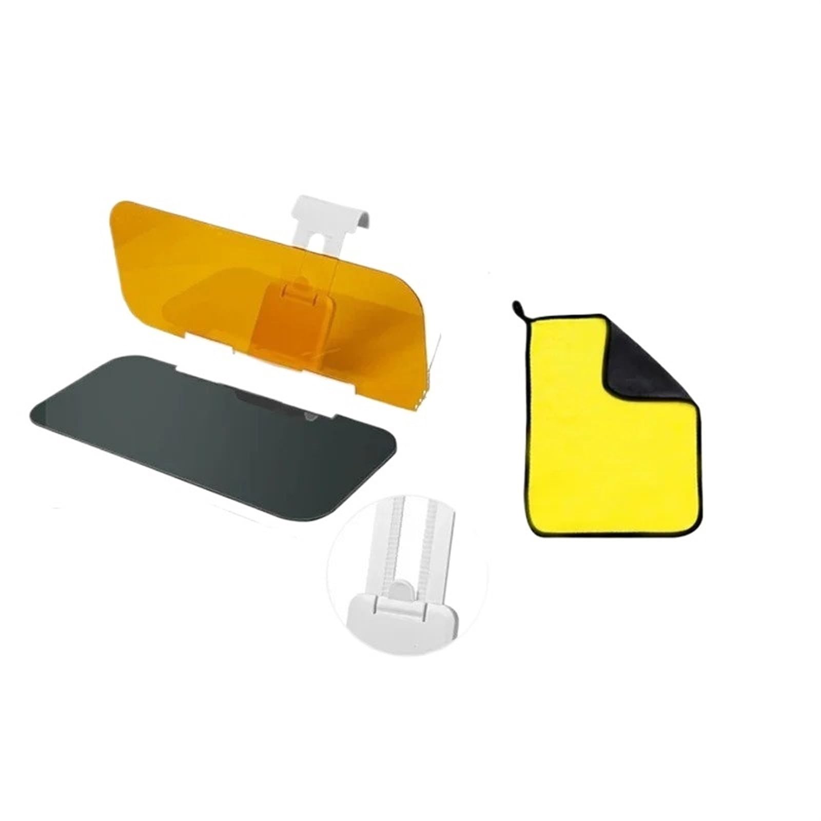 Car Interior Sun Visor Für Das Auto Sonnenblen HD Anti-Sonnenlicht Blendschutzbrille Tag- Und Nachtsicht Rückspiegel UV Klappbarer Flip Down Clear View Innenspiegel Sonnenblende(Set-1) von ZCera