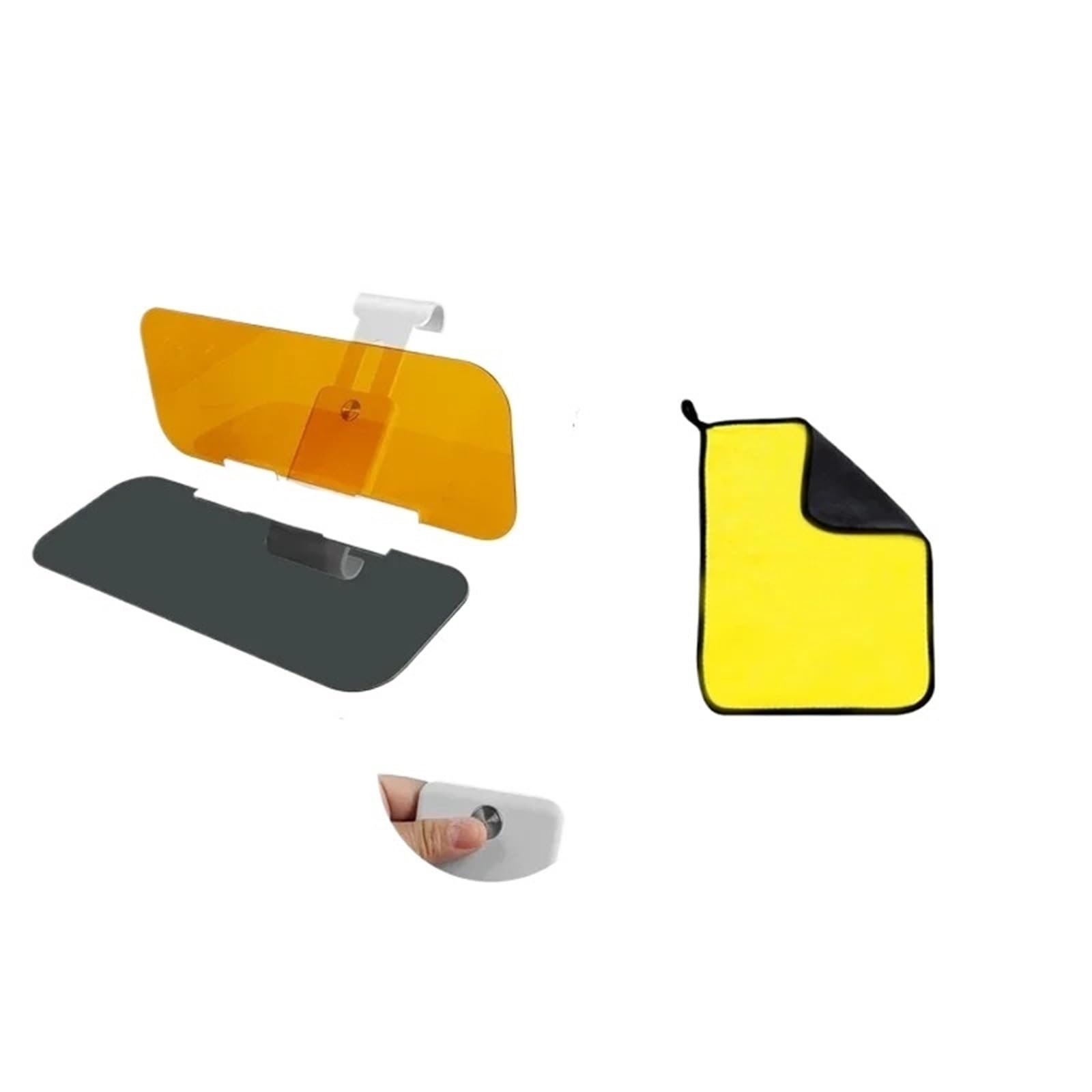 Car Interior Sun Visor Für Das Auto Sonnenblen HD Anti-Sonnenlicht Blendschutzbrille Tag- Und Nachtsicht Rückspiegel UV Klappbarer Flip Down Clear View Innenspiegel Sonnenblende(Set-3) von ZCera