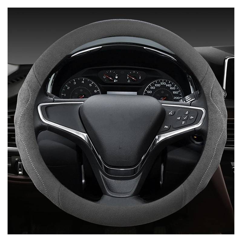 Lenkradabdeckungen Für Chevrolet Für Cruze Für Malibu Für Sail Für Spark Für Captiva Für Equinox Für Trax Wildleder Auto Lenkradbezug Lenkradbezüge(Grey) von ZCera