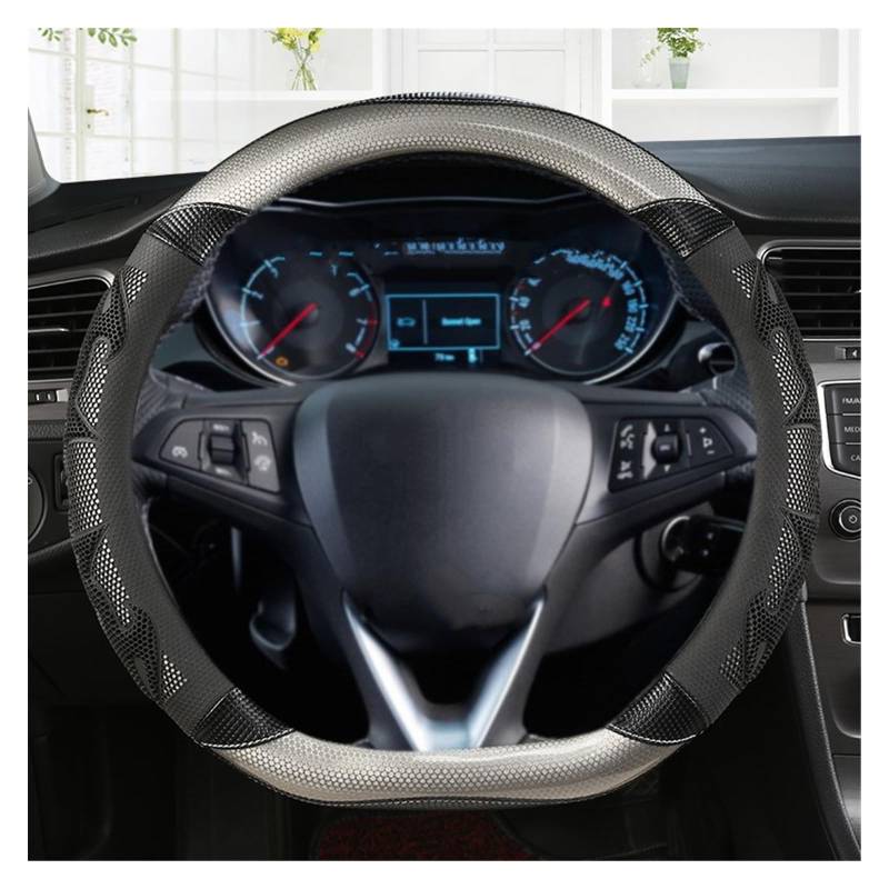 Lenkradabdeckungen Für Opel Für Astra Für Corsa Für Combo Für Mokka Für Insignia CT 2015-2021 Autolenkradabdeckung D-Form Leder Lenkradbezüge(Grey) von ZCera