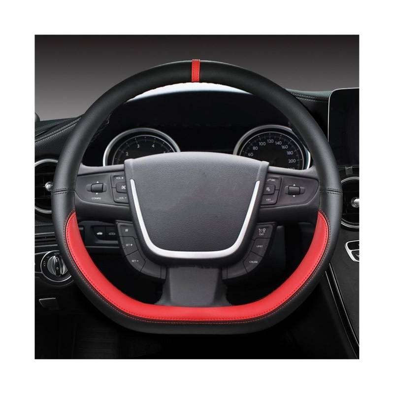 Lenkradabdeckungen Für Peugeot 508 Für SW 2011-2016 2017 2018 Auto Lenkradbezug Mikrofaser Leder D Form Autozubehör Lenkradbezüge(RED) von ZCera