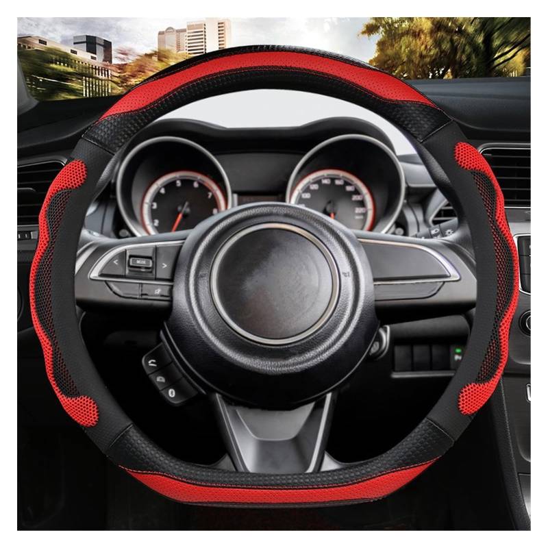 Lenkradabdeckungen Für Suzuki Für Swift 2017 2018 2019 2020 2021 2022 Für Sport Mikrofaser Leder D Form 38cm Auto Lenkrad Abdeckung Lenkradbezüge(RED) von ZCera