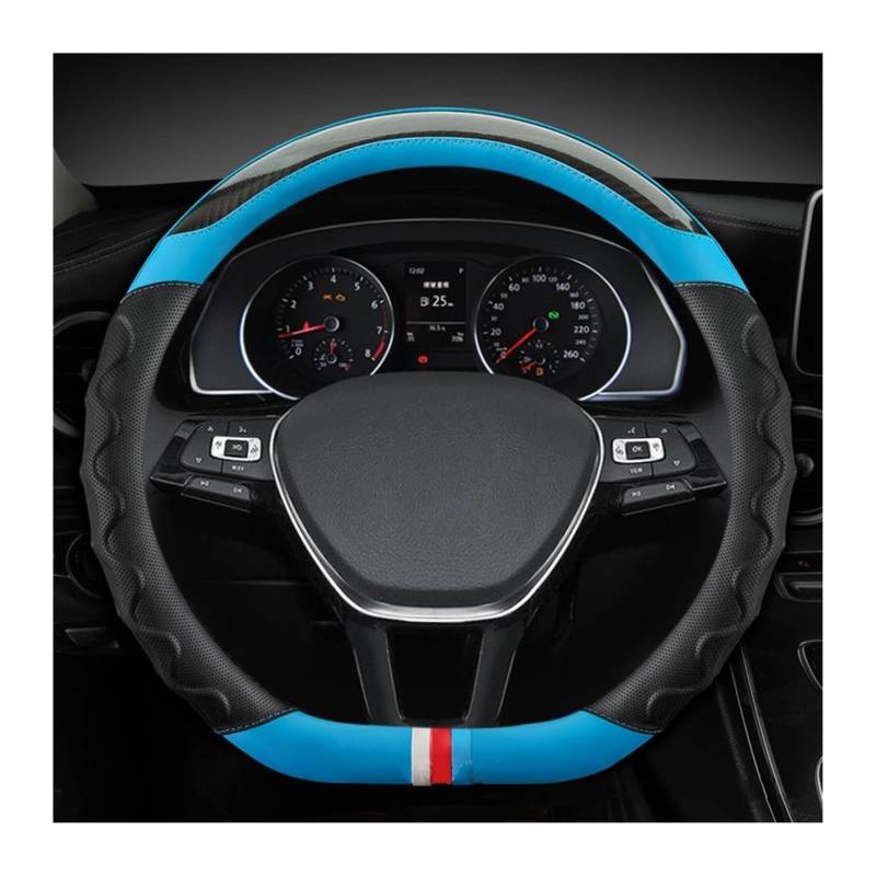 Lenkradabdeckungen Für VW Für Golf 7 8 Für Polo Für Scirocco Für Jetta 6 Für Santana Auto Accesorioss D Form Auto Lenkrad Abdeckung Lenkradbezüge(Blue) von ZCera