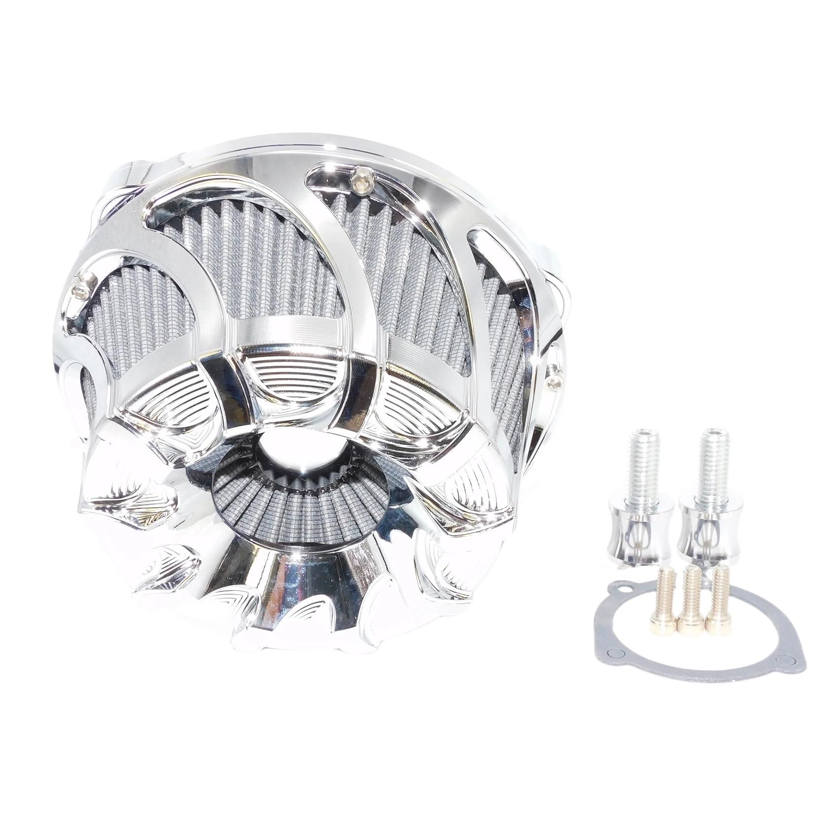 Luftfilter Motorrad Für Softail Für Touring Für Road King Für Electra Street Für Road Glide Für Sportster Motorrad Chrom Luftfilter Luftfilter Ansaugsystem Motorrad Luftansaugfilter(Air Cleaner A) von ZCera