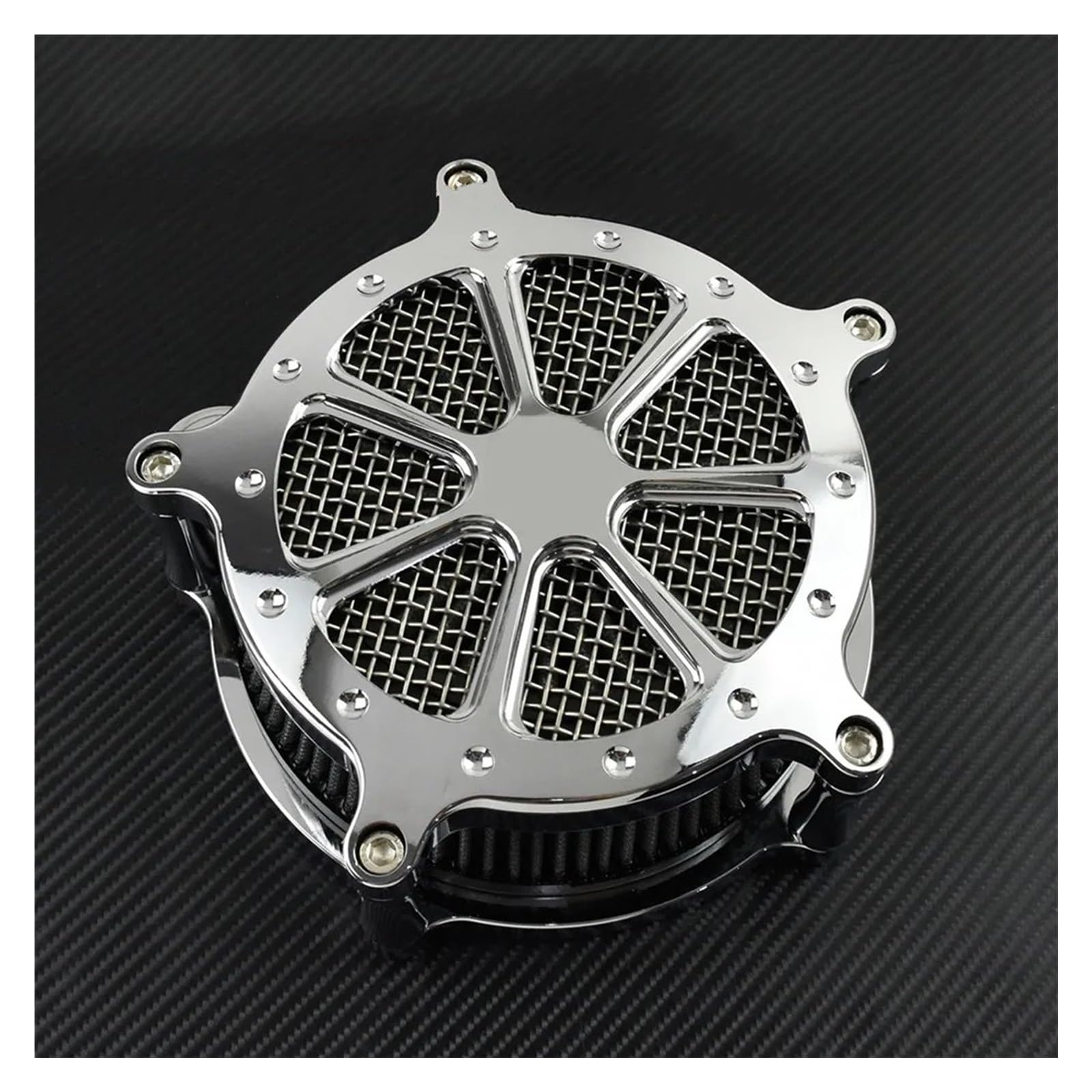 Luftfilter Motorrad Für Sportster Für Dyna Für FXDLS Für Softail Für Fat Boy Für Touring Für Straße Für Road Glide Motorrad Chrom Luftfilter Grau Ansaugfilter Kit Motorrad Luftansaugfilter(Air Filter von ZCera