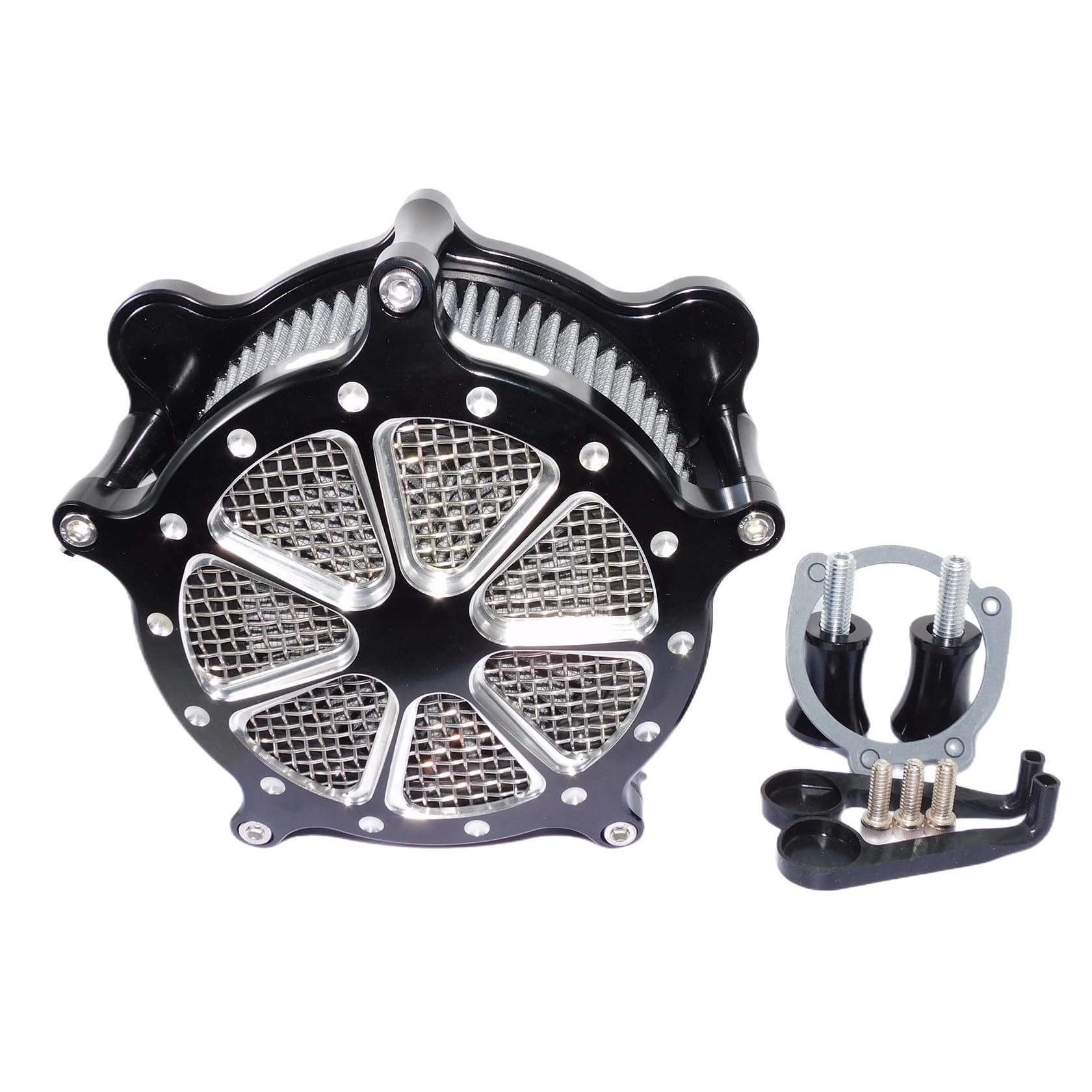 Luftfilter Motorrad Für Sportster Für Iron XL 883 04-Up Für Touring Für Street Für Road Glide Für Dyna Für Softail Motorrad CNC Luftfilter-Ansaugfilter Motorrad Luftansaugfilter(Air Cleaner B) von ZCera