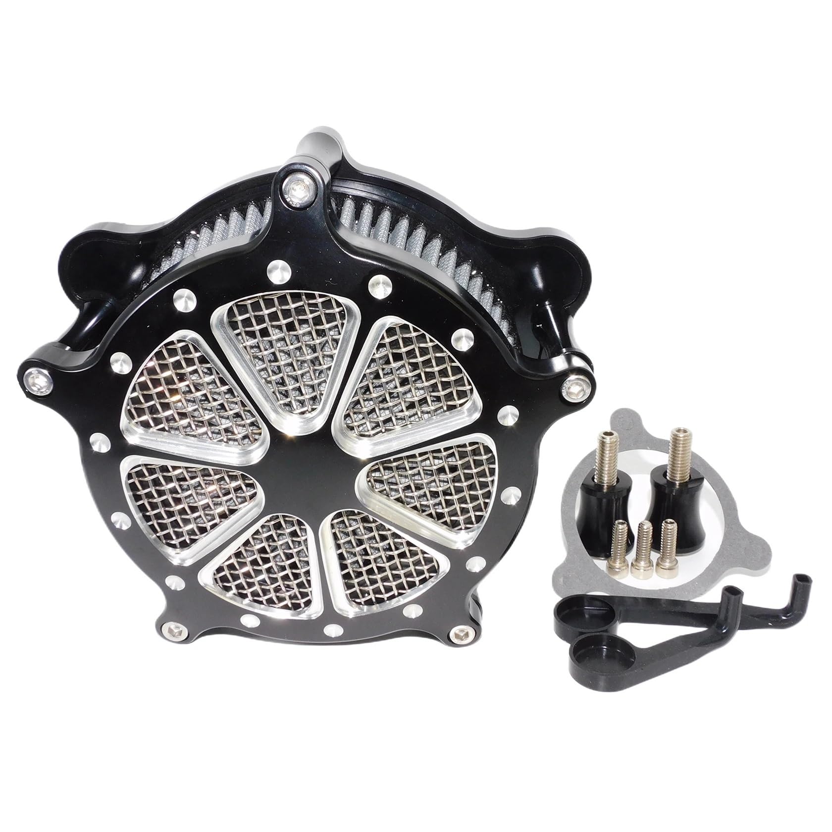 Luftfilter Motorrad Für Sportster Für Iron XL 883 04-Up Für Touring Für Street Für Road Glide Für Dyna Für Softail Motorrad CNC Luftfilter-Ansaugfilter Motorrad Luftansaugfilter(Air Cleaner D) von ZCera