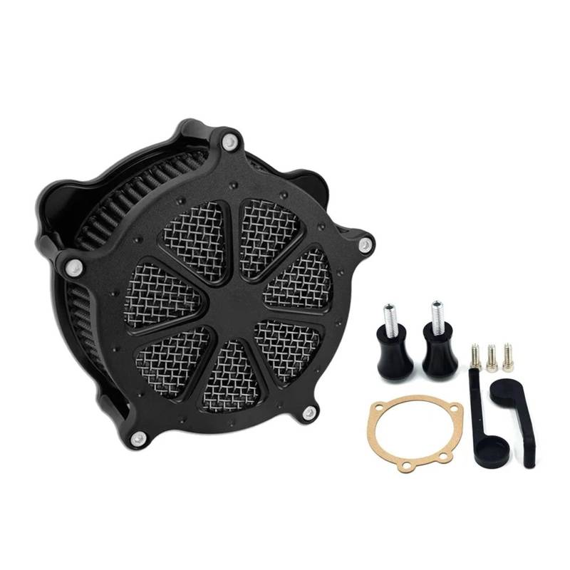 Luftfilter Motorrad Für Touring 17-Up Für Softail 2018 Für Road King Für Glide Motorrad Luft Reiniger Intake Luftfilter System Grau Billet Aluminium Motorrad Luftansaugfilter(Air Filter D) von ZCera