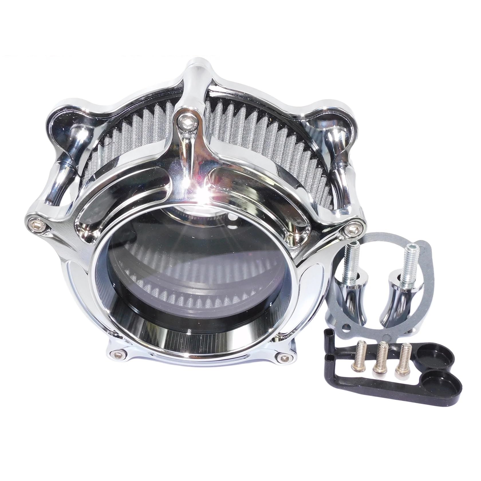 Luftfilter Motorrad Für Touring Für Electra Für Road Glide Für Softail Für FLSTNSE Für Dyna Für Sportster XL883 Für Super Low Motorrad-Luftfilter-Ansaugfilter Motorrad Luftansaugfilter(Air Cleaner B) von ZCera