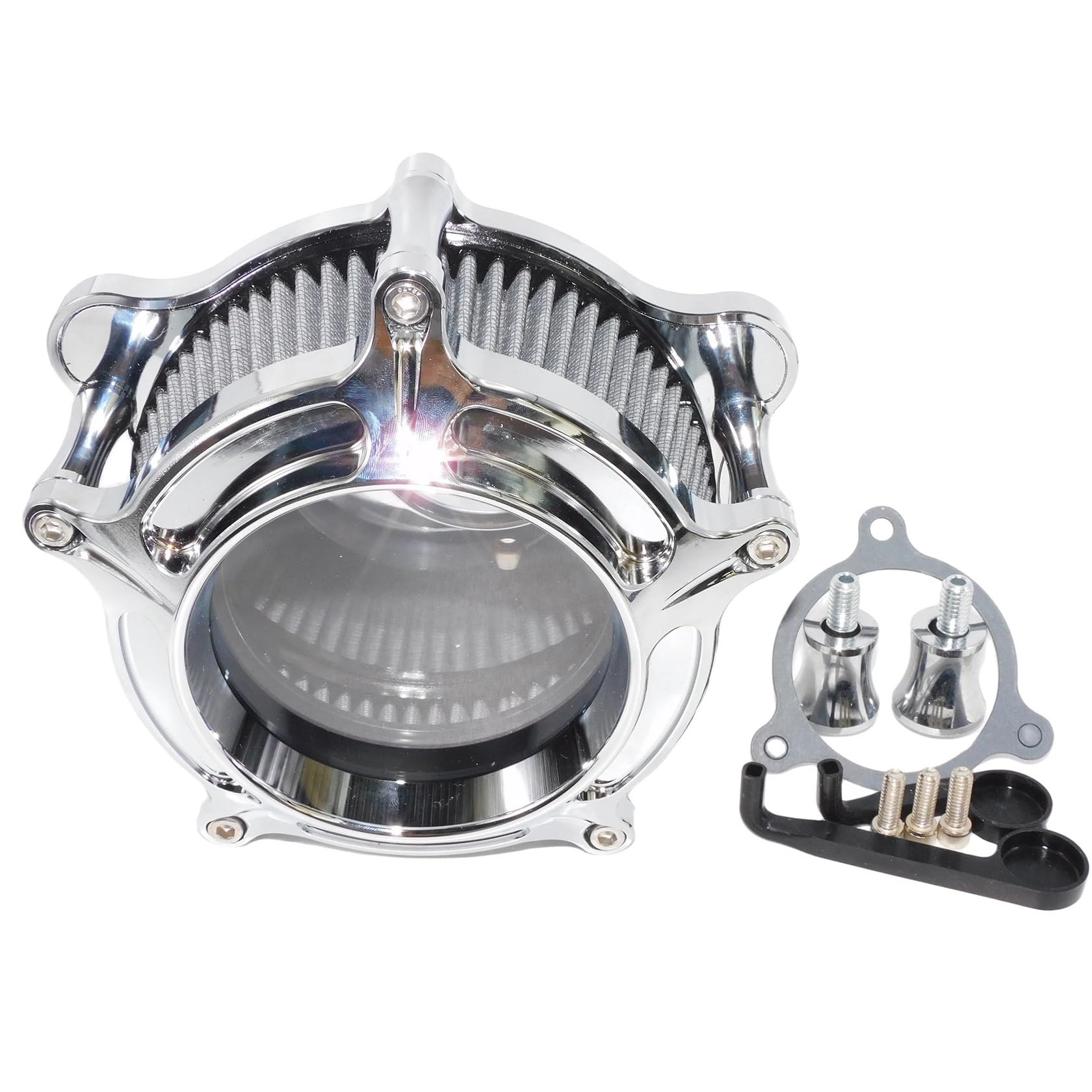 Luftfilter Motorrad Für Touring Für Electra Für Road Glide Für Softail Für FLSTNSE Für Dyna Für Sportster XL883 Für Super Low Motorrad-Luftfilter-Ansaugfilter Motorrad Luftansaugfilter(Air Cleaner D) von ZCera