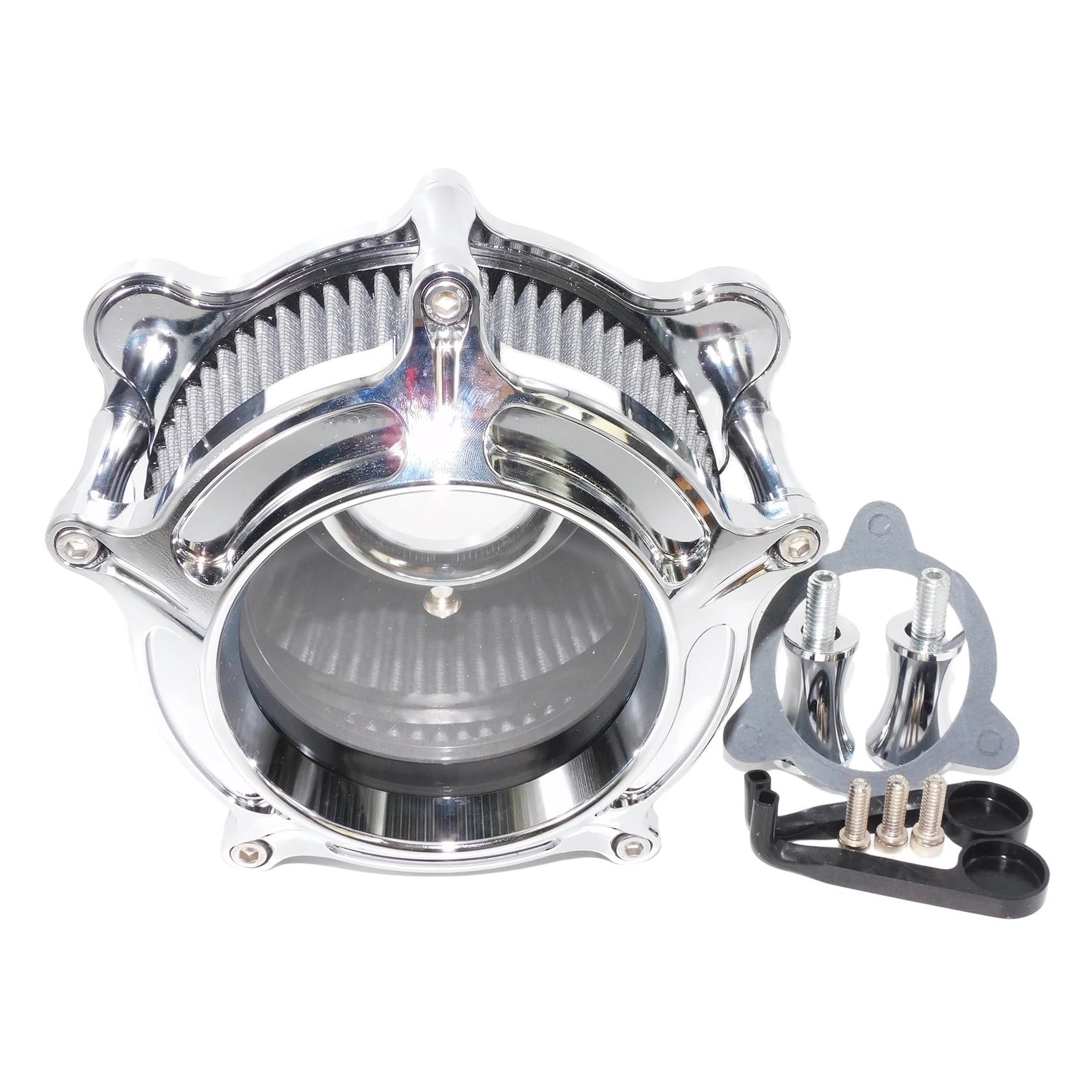 Luftfilter Motorrad Für Touring Für Electra Für Road Glide Für Softail Für FLSTNSE Für Dyna Für Sportster XL883 Für Super Low Motorrad-Luftfilter-Ansaugfilter Motorrad Luftansaugfilter(Air Cleaner C) von ZCera