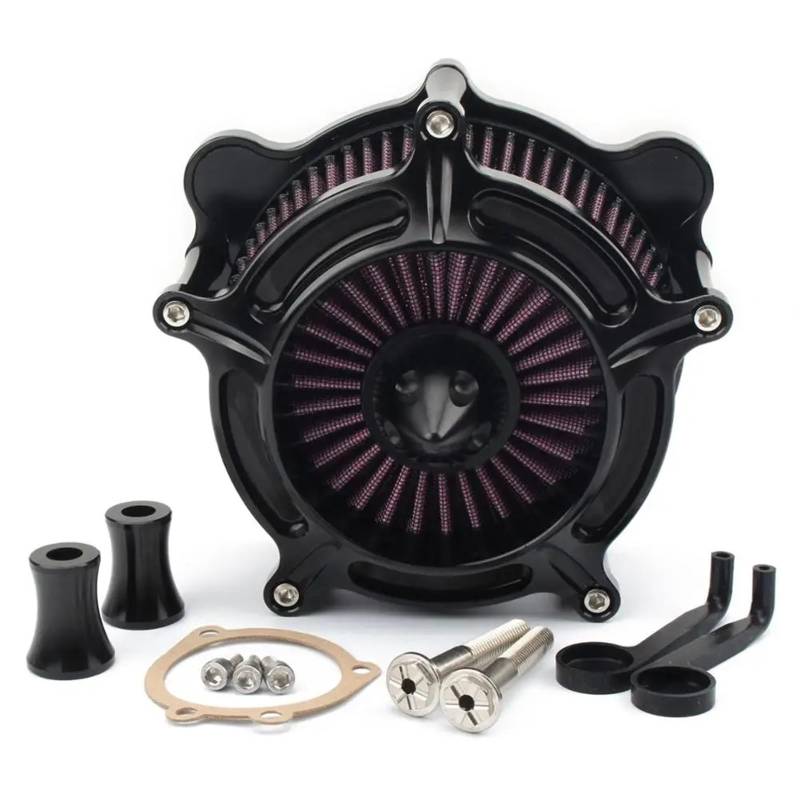 Luftfilter Motorrad Für Touring Für Electra Für Road Street Für Glide Für Dyna Für FXR Für Softail Für Fat Boy Motorrad-Luftfilter-Ansaugfilter-Kit CNC-Turbinen-Spike Motorrad Luftansaugfilter von ZCera