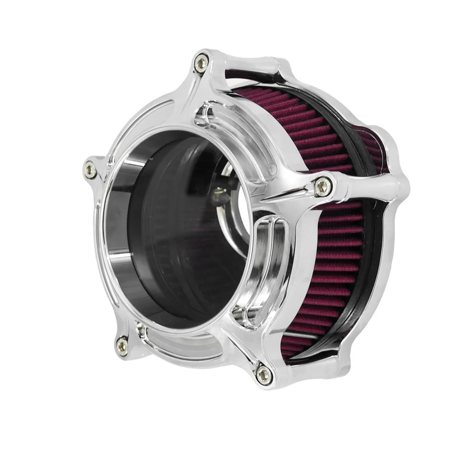 Luftfilter Motorrad Für Touring Für Sportster XL 48 72 883 1200 Für Dyna Für Softail Für FLHX Motorrad Chrom Luftfilter Luftfilter Kit CNC Ansaugsystem Motorrad Luftansaugfilter(6-B Air Filters) von ZCera