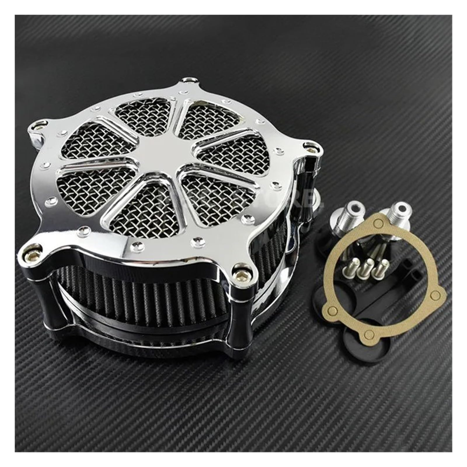 Luftfilter Motorrad Für XL Für Sportster 2004-2019 Für Touring Für Road Glide 2008-2016 Für Softail Für Fat Boy Motorrad Alle Chrom Luft Reiniger Luftfilter System Motorrad Luftansaugfilter(A Air Filt von ZCera