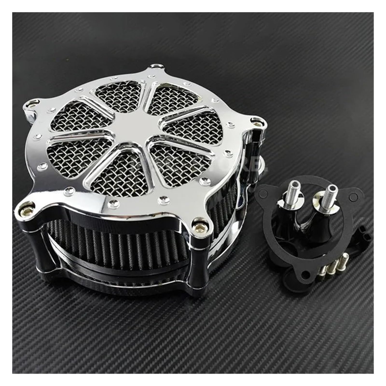 Luftfilter Motorrad Für XL Für Sportster 2004-2019 Für Touring Für Road Glide 2008-2016 Für Softail Für Fat Boy Motorrad Alle Chrom Luft Reiniger Luftfilter System Motorrad Luftansaugfilter(C Air Filt von ZCera