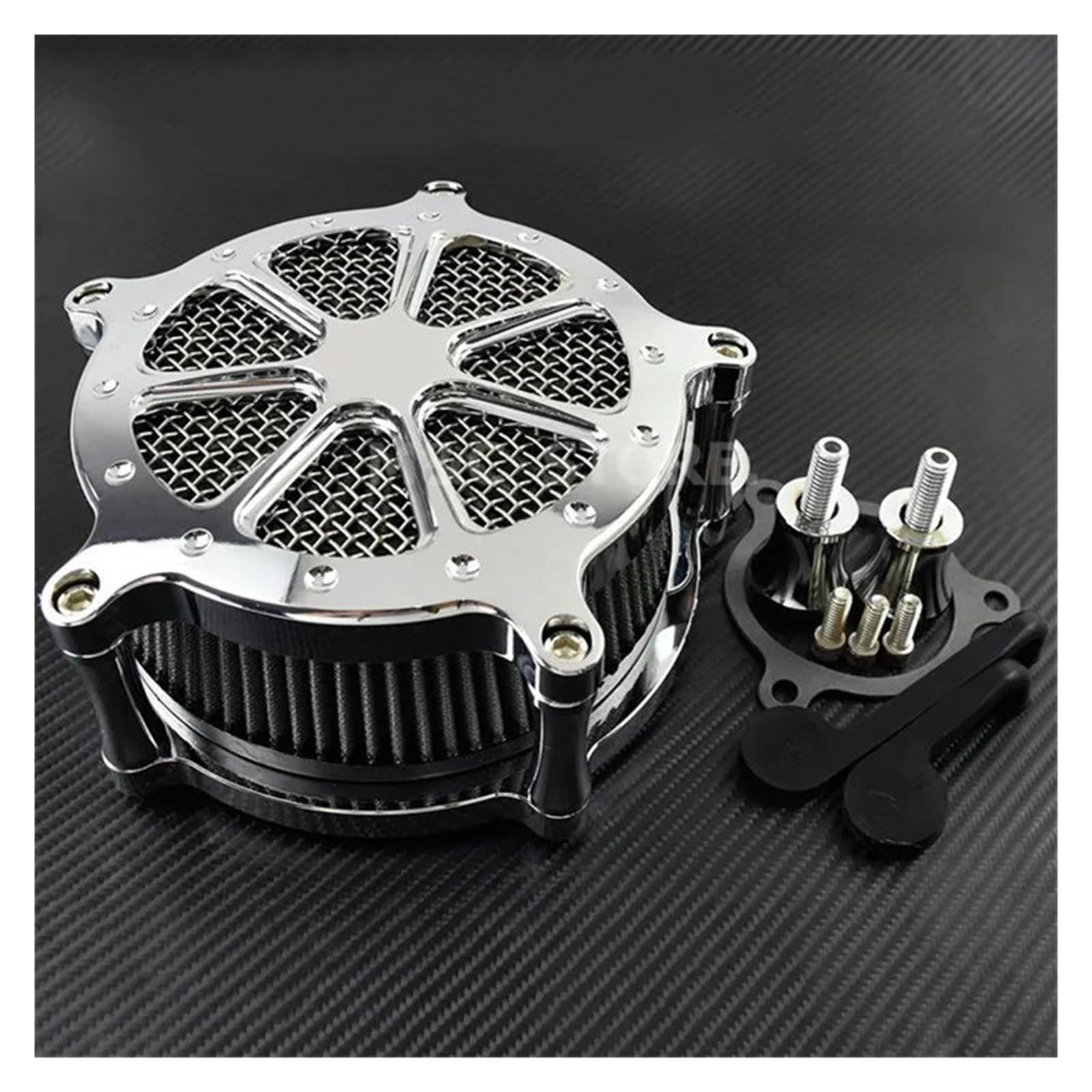 Luftfilter Motorrad Für XL Für Sportster 2004-2019 Für Touring Für Road Glide 2008-2016 Für Softail Für Fat Boy Motorrad Alle Chrom Luft Reiniger Luftfilter System Motorrad Luftansaugfilter(D Air Filt von ZCera