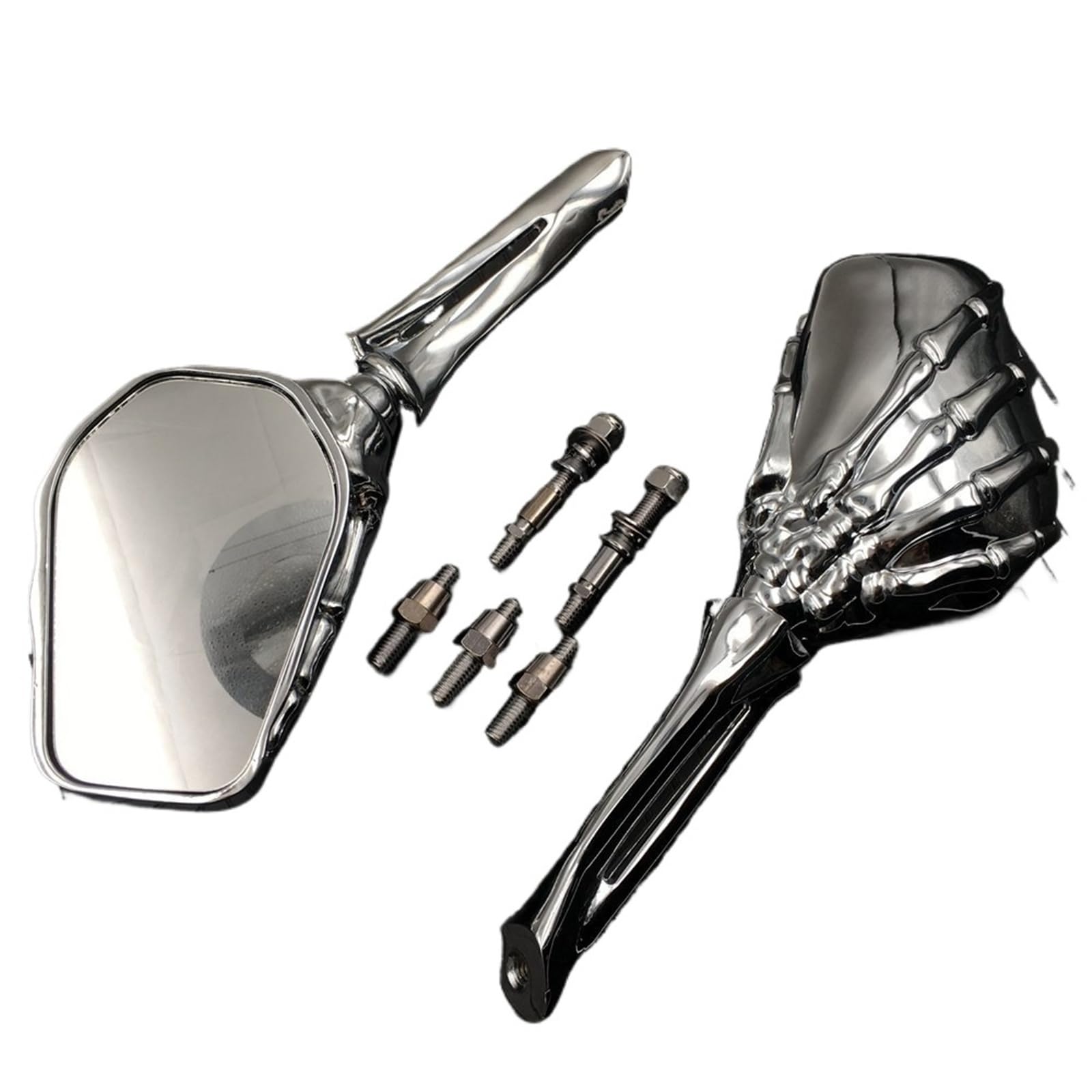 Motorrad Spiegel Für Softail Für Sportster Für Touring Motorrad Skeleton Schädel Hand Seite Spiegel Rückspiegel Motorrad Seitenspiegel(A) von ZCera