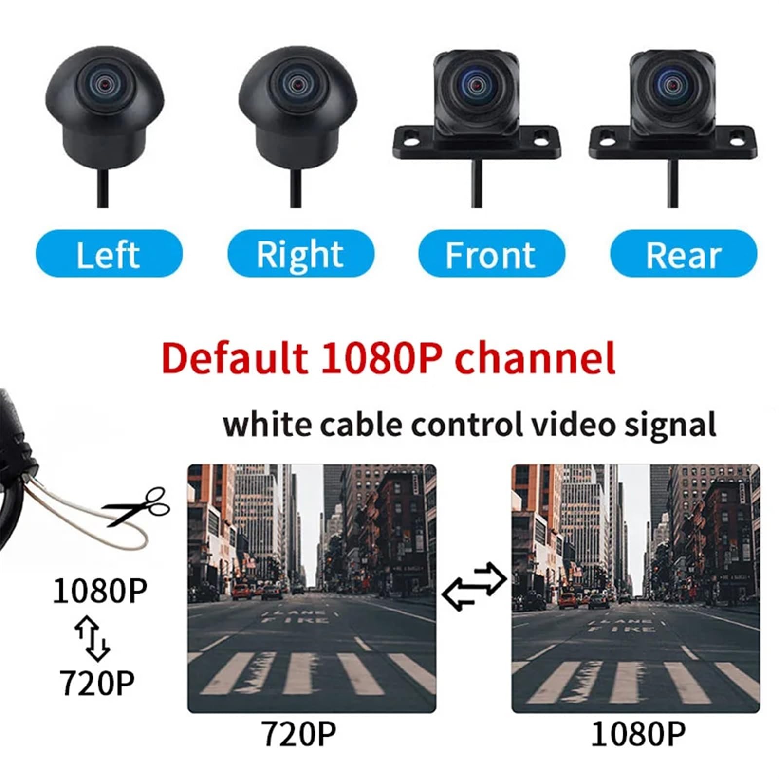 Rückfahrkameras Für AHD 1080P Schalt 720P 360 Auto Kamera Panorama Surround View Rechts + Links + Vorne + Hinten View Kamera System Auto Radio Rückfahrkamera Kabellos von ZCera