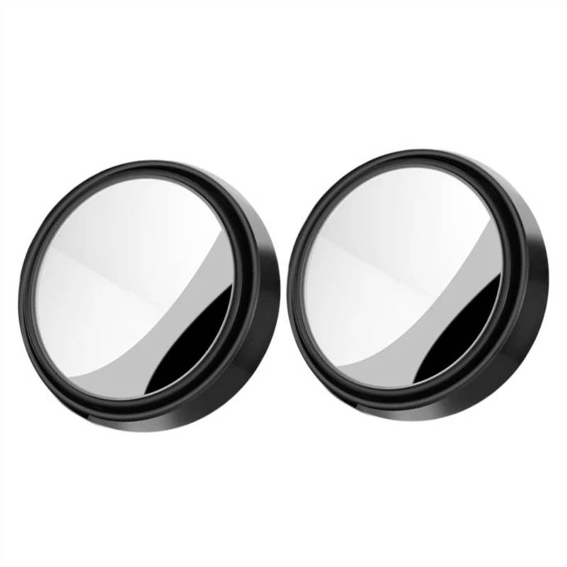 Spiegelglas Ersatz 2 Stücke Auto Toter Winkel Spiegel Rahmenlose Hilfs Rückspiegel Auto Motorrad Universal Weitwinkel Einstellbar Kleine Spiegel Außenspiegel Asphärisch(Black Set) von ZCera