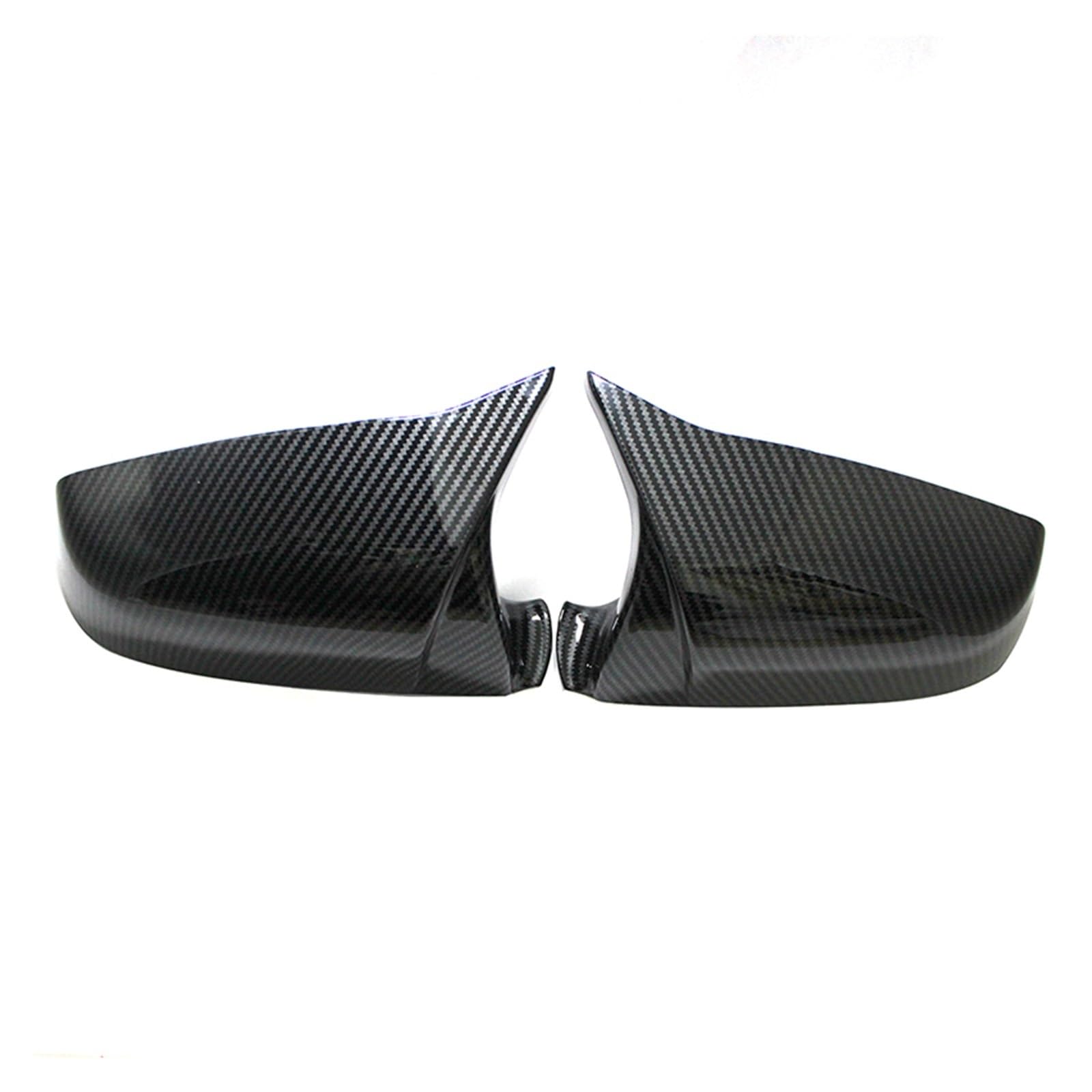 Spiegelkappen Außenspiegel Für 5 6 7 Für Serie F01 F02 F03 F04 F06 F07 F10 F11 F12 F13 Horn Stil Schwarz Seite Flügel Spiegel Kappe Abdeckung Auto Spiegelkappe(Carbon One Pair) von ZCera