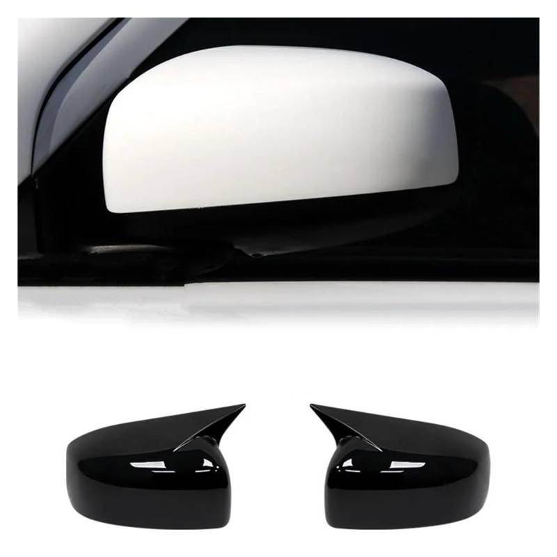 Spiegelkappen Außenspiegel Für Mitsubishi Für Lancer X 10 EX Für EVO 2013-2016 Seite Tür Rückspiegel Abdeckung Cap Trim Shell Aufkleber Auto Spiegelkappe(No light Gloss Black) von ZCera