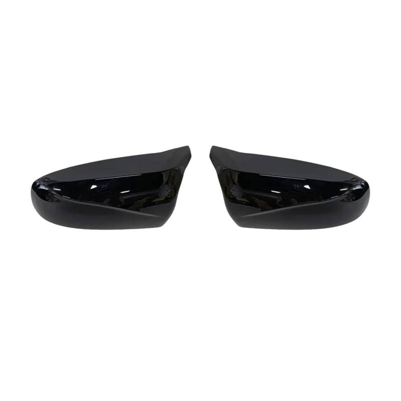 Spiegelkappen Außenspiegel Für X5 E70 Für X6 E71 2008-2013 Carbon Look Rück Seite Spiegel Abdeckung Caps Horn Form Auto Spiegelkappe(Bright black) von ZCera