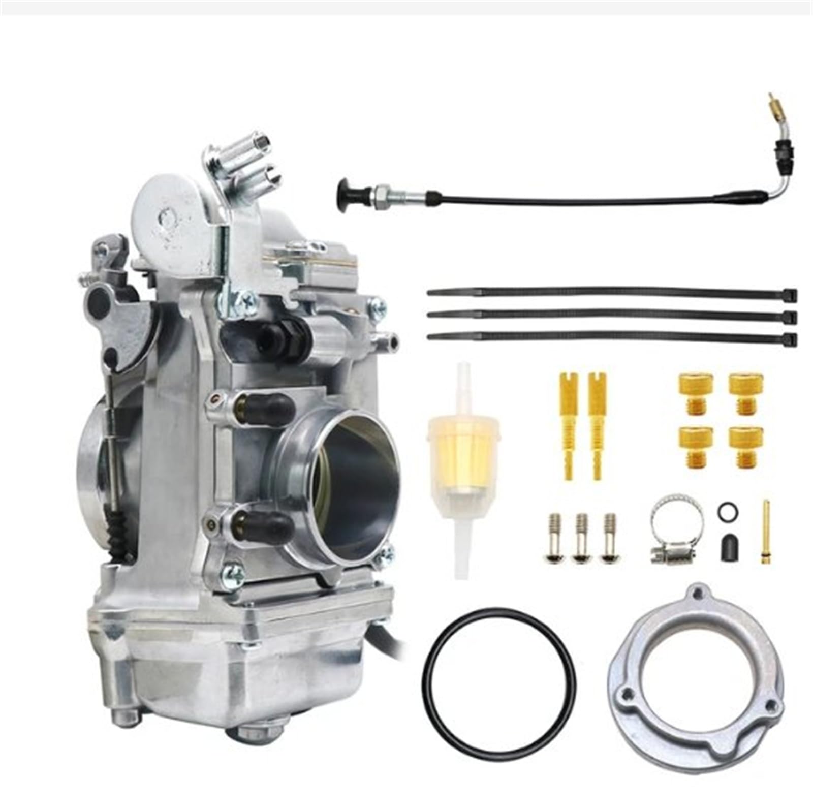 Vergaser Motorrad Schiebevergaser für HSR42 für HSR45 für HSR48 Easy Kit für TM42 für TM45-2K TM48 Heavy Duty Vergaser(45 with Cable) von ZCera