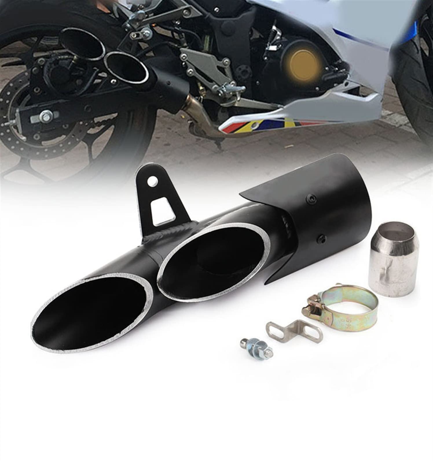 Motorrad Für Cbr500r Für S&uzuki Gsxr1000r 51 Mm Auspuff Schalldämpfer Double Down Slip-On Links Und Rechts Auspuff Escape Moto Motorradauspuff von ZDJKI