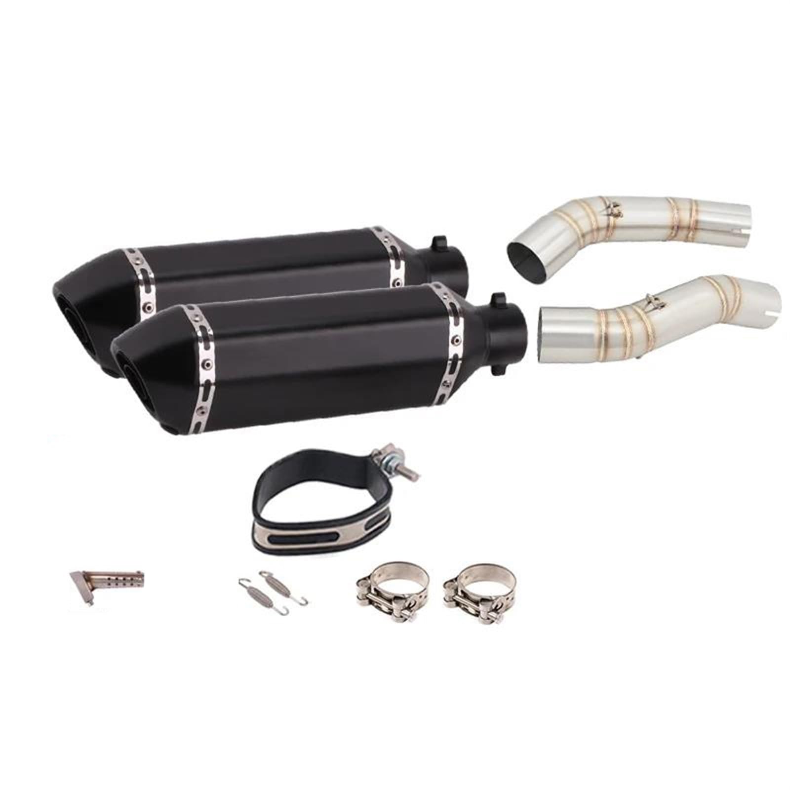 Motorradauspuff Espace Moto Modifiziertes Mid Link Pipe Double Connect 50,8 MM Carbon-Schalldämpfer Für Y&amaha YZFR1 YZF R1 2004 2005 2006 Motorradauspuff von ZDJKI