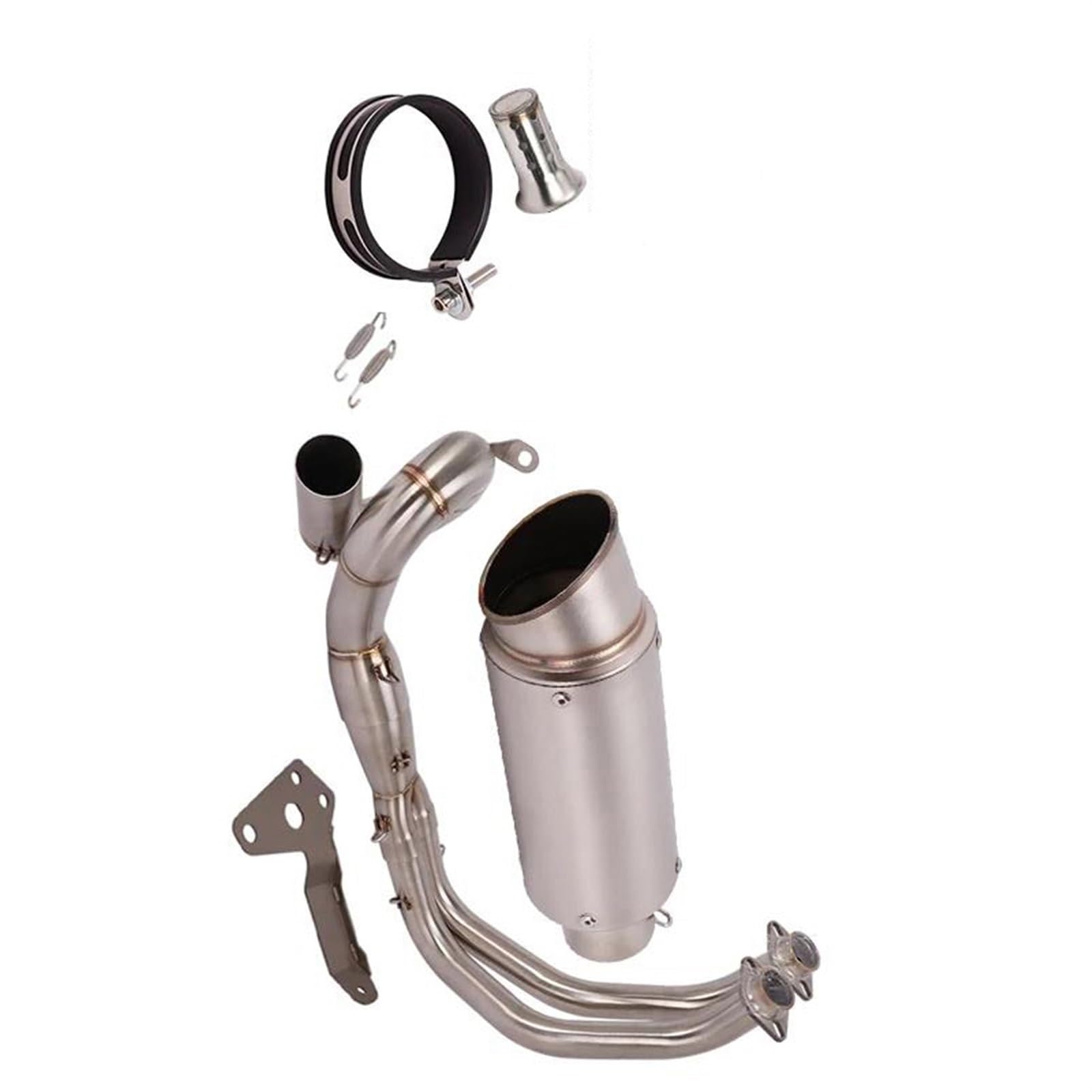 Motorradauspuff Komplettsystem Escape Front Link Pipe Motocross Mit DB-Killer Für Y&amaha FZ07 FZ 07 2014 2015 2016 2017 2018 2019 2020 2021 Motorradauspuff von ZDJKI