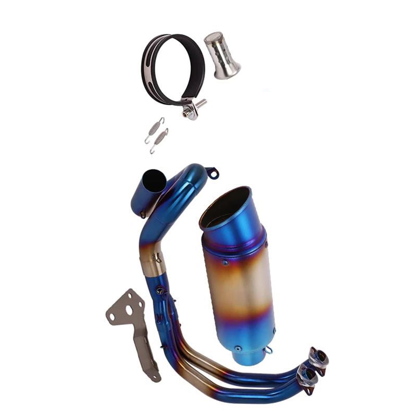 Motorradauspuff Komplettsystem Escape Front Link Pipe Motocross Mit DB-Killer Für Y&amaha FZ07 FZ 07 2014 2015 2016 2017 2018 2019 2020 2021 Motorradauspuff von ZDJKI