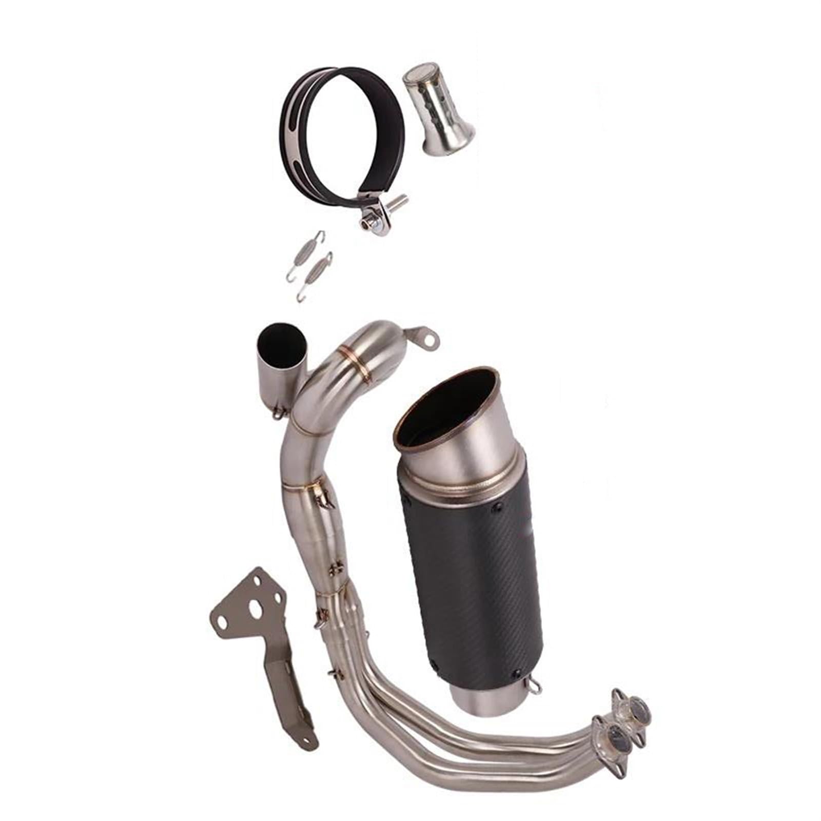 Motorradauspuff Komplettsystem Escape Front Link Pipe Motocross Mit DB-Killer Für Y&amaha FZ07 FZ 07 2014 2015 2016 2017 2018 2019 2020 2021 Motorradauspuff von ZDJKI