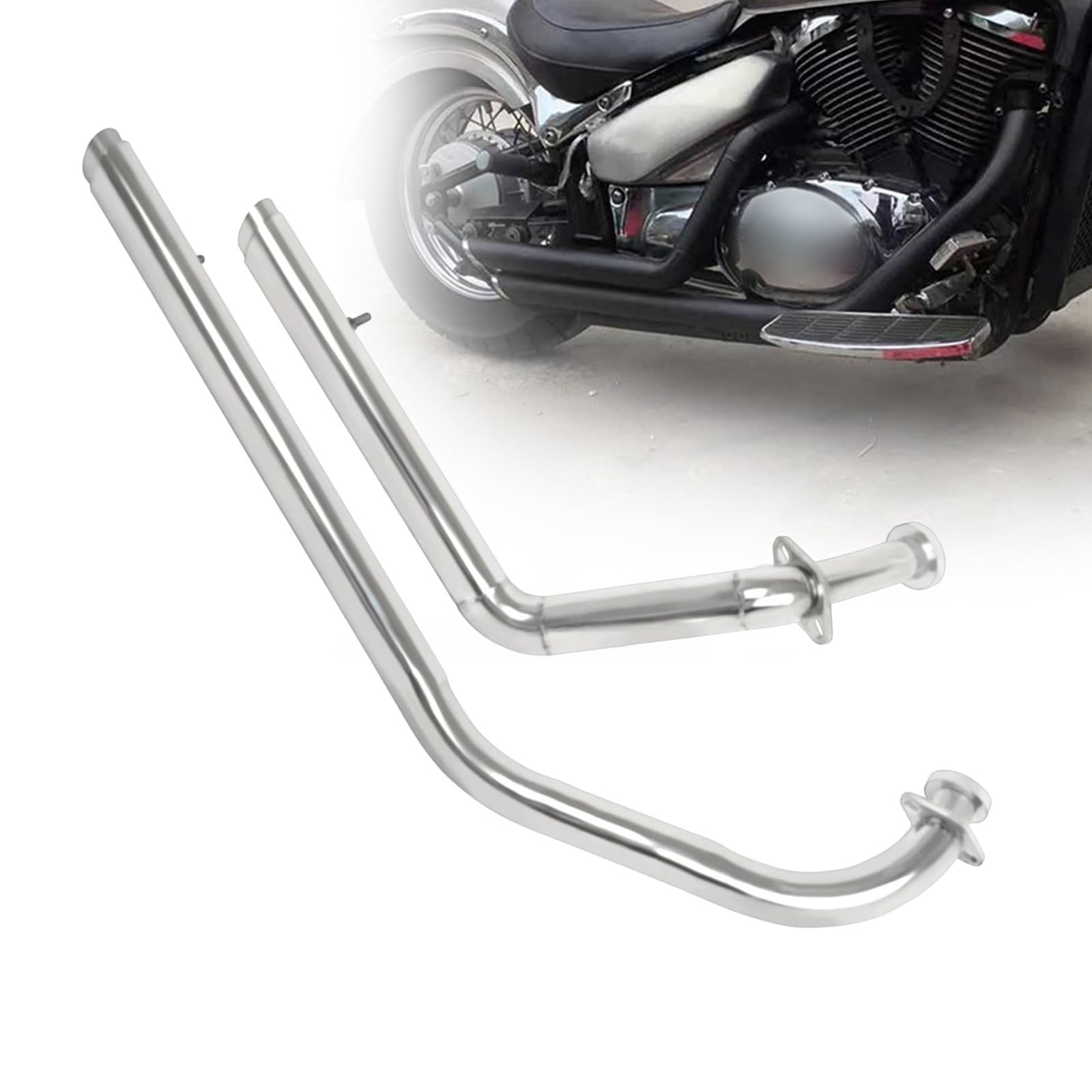 Shortshots Staggered Exhaust Pipe Kit Schalldämpfer Schalldämpfer Zubehör Für S&uzuki VL800 Volusia 800 2001 2002 2003 2004 05 06 07 08 2009 2010 2011 2012 2013 2014 Motorradauspuff von ZDJKI