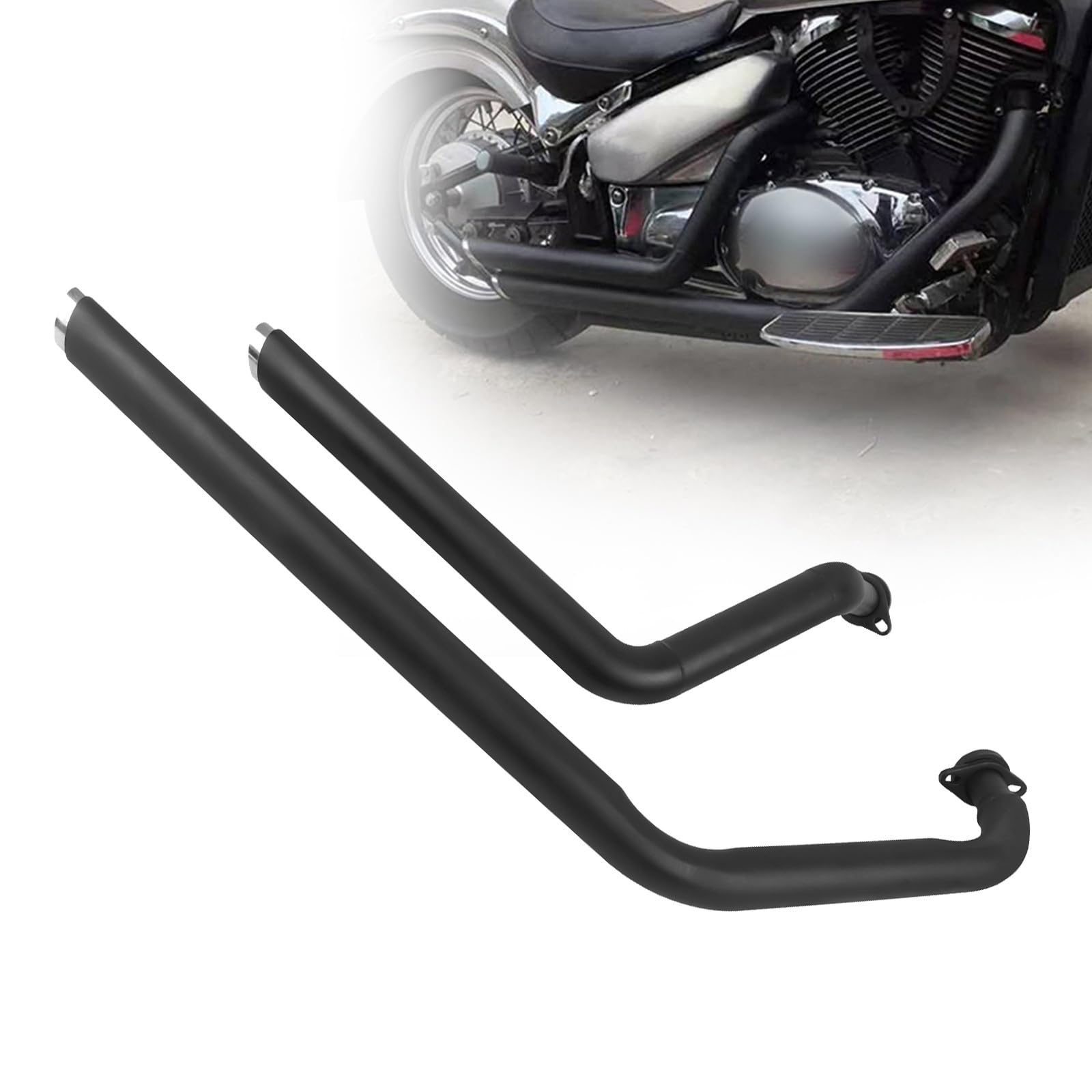 Shortshots Staggered Exhaust Pipe Kit Schalldämpfer Zubehör Für S&uzuki Intruder 1500 Cc 2004 Motorradauspuff von ZDJKI