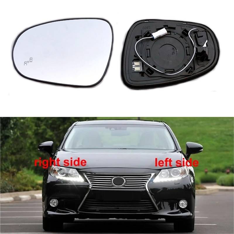 ZDPVK for Lexus, for ES ES200 ES250 ES260 ES300 ES350 2012-2018 Rückspiegel Glastür Seitenspiegellinse mit beheizbarem Toten Winkel Außenspiegelglas(2PCS Left and Right) von ZDPVK