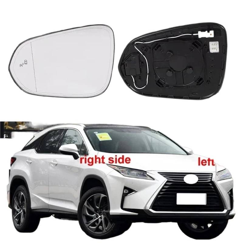 ZDPVK for Lexus, for RX RX300 RX350 RX450 2015-2023 Rückspiegelgläser Außenseite reflektierende Glaslinse mit beheizbarem Toten Winkel Außenspiegelglas(2PCS Left and Right) von ZDPVK