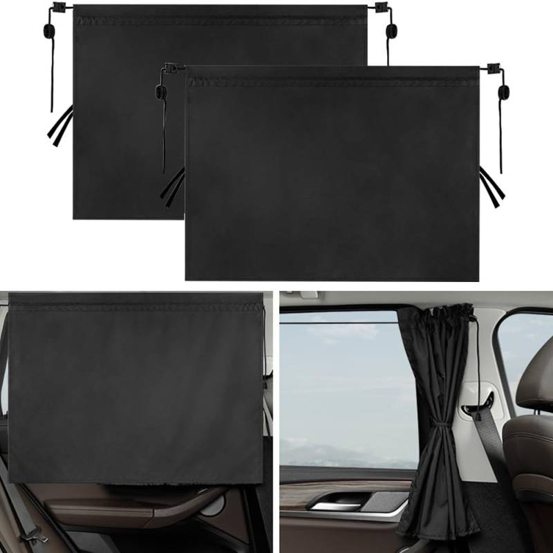 2 Stück Sonnenschutz Auto,Sonnenschutz Vorhang Auto,Sonnenschutz Seitenfenster Auto,Auto Seitenfenster Schatten,Auto Sonnenschutz für Kinder,Universal Sonnenblende Auto Kinder (C) von ZDQC