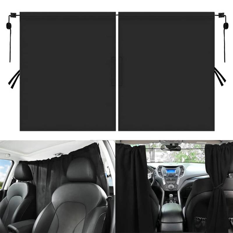 Auto Trennvorhänge Sonnenschutz,140 x 82 cm Auto Trennwand Vorhang,Auto Privatsphäre Vorhang,Auto Vorhang Abnehmbarer,Auto Innenteiler Vorhänge Sonnenschutz von ZDQC