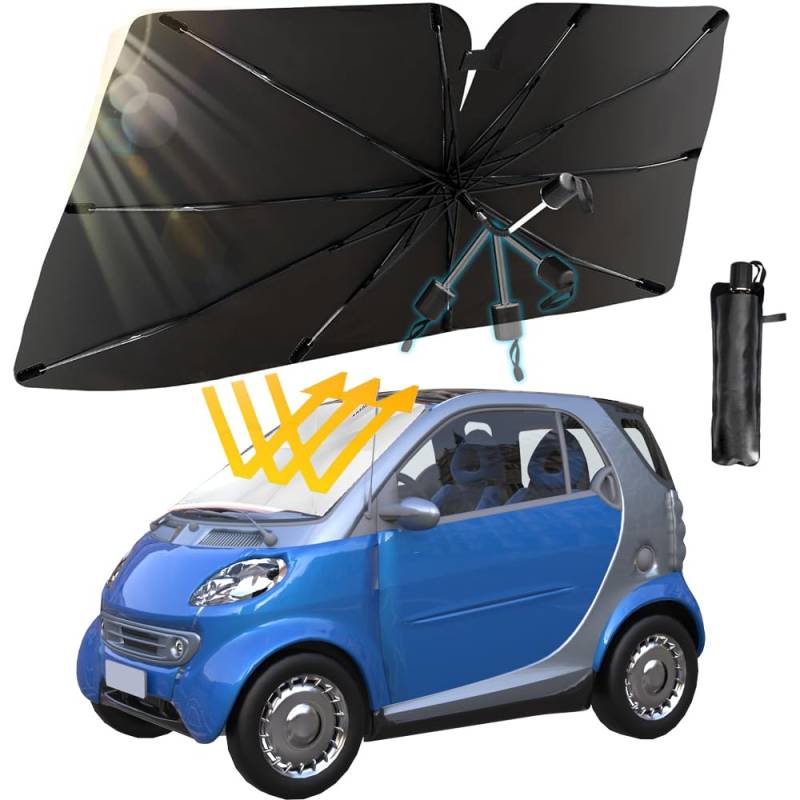 Auto Sonnenschutz Frontscheibe,130X75 cm Sonnenschutz Auto Frontscheibe,360° Rotations Faltbarer Sonnenschirm Für Auto,Auto Windschutzscheibe Sonnenschirm,Auto Sonnenschirm (M) von ZDQC