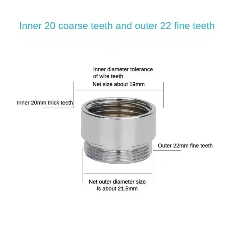 Faucet Adapter 22 Turn 16 18 20 22 24 26 28 30 32mm Internal and External Fine Tooth Faucet Conversion Thread Accessories ZDVHOMCB(16) von ZDVHOMCB