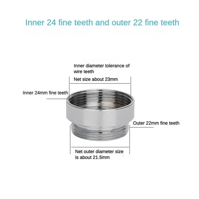 Faucet Adapter 22 Turn 16 18 20 22 24 26 28 30 32mm Internal and External Fine Tooth Faucet Conversion Thread Accessories ZDVHOMCB(3RT1956-6A (grade B)) von ZDVHOMCB