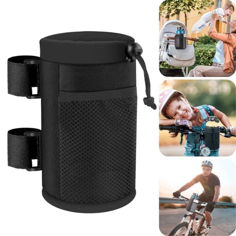 1 Stück Radfahren Wasserflaschenhalter, Abnehmbaren Schultergurt Fahrrad Wasserflasche Tasche, Tragbarer Wasserkocher Käfig, für Mountainbike, Roller, Rollstuhl, Kinderwagen von ZEACCT