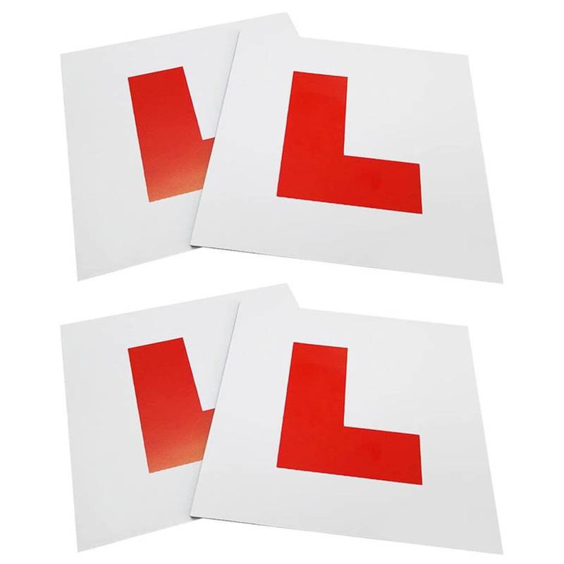 4 Packung Wasserdichtes L-Board Magnetisch, L-Logo-Aufkleber, Super Starke Vollmagnetische L-Board, Magnetisches Lernbrett, Auto Fenster Statisches L-Board, Leicht zu Bewegen, Auto-Lernlogo von ZEACCT