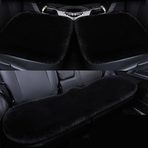 ZEEGII Auto Sitzbezüge für M-ercedes Ben z GLC 2017-2024, Sitzschutz Sitzunterlage, Bequem und rutschfest Auto Sitzkissen, Winter Auto Sitzbezüge aus Kunstkaninchenfell,3Pc/Black von ZEEGII