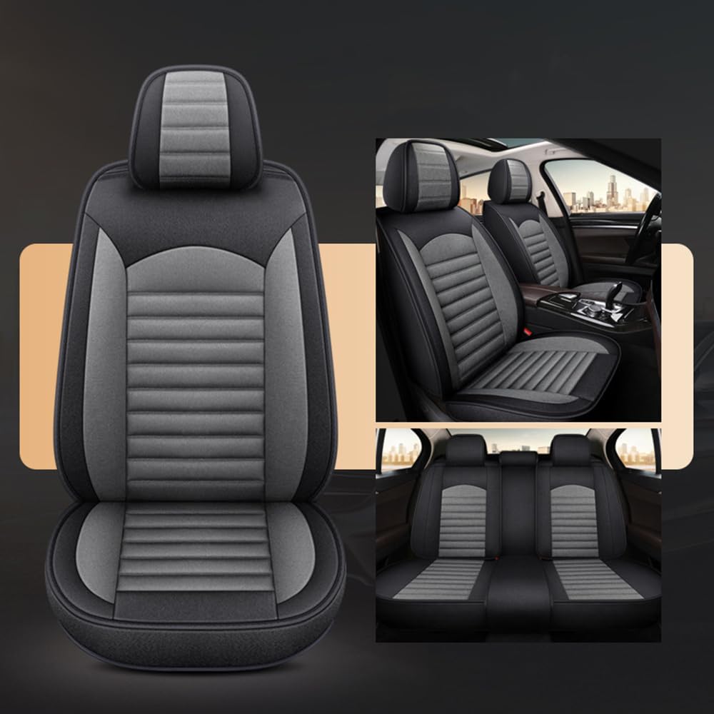 ZEEGII Autositzbezug für Mitsu-bishi ASX 2011-2024 - Komplettset, Seiten-Airbag-kompatibel, Atmungsaktiv, Waschbar, Leicht Anzubringen,Black+Grey von ZEEGII