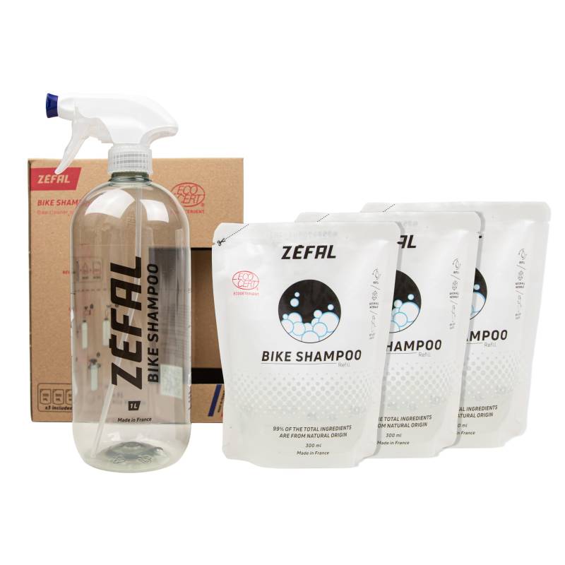 ZEFAL BIKE SHAMPOO GLAS SPRAY KIT 1L UND 3 NACHFÜLLUNGEN von ZEFAL