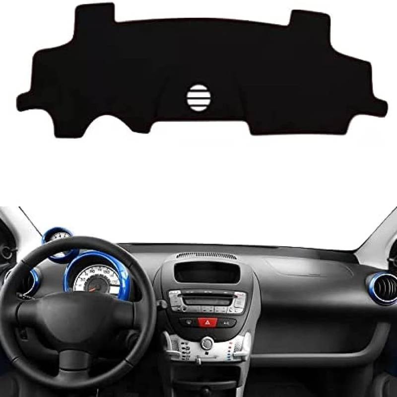 ZELLYA Auto Armaturenbrett Abdeckmatte, Für Citroen C1 2005-2014 Dashboard Mat Shade Pad Teppiche rutschfeste Innenraum Trim Schutzpolster.,RHD von ZELLYA